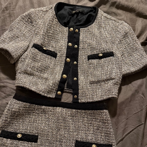 Maje tweed jacket and skirt set - Picture 1 of 4